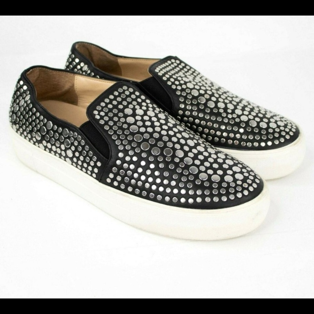 Vince Camuto slip on silver studded sneakers